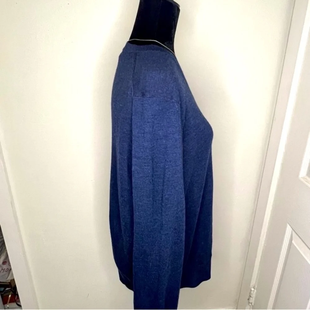 Banana Republic Men’s Blue Extra Fine Merino Wool V-Neck Sweater L